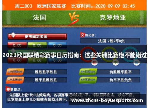 2023欧国联精彩赛事日历指南：这些关键比赛绝不能错过