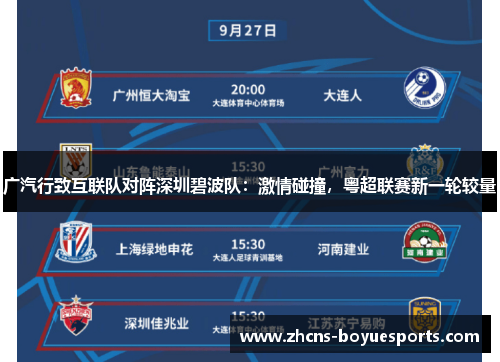 广汽行致互联队对阵深圳碧波队:激情碰撞,粤超联赛新一轮较量 广汽行致互联队对阵深圳碧波队:激情碰撞,粤超联赛新一轮较量